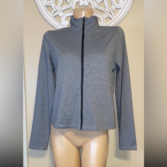 All in Motion women’s XL jacket zip up heather gray quick dry Stretch NWT - Picture 1 of 8